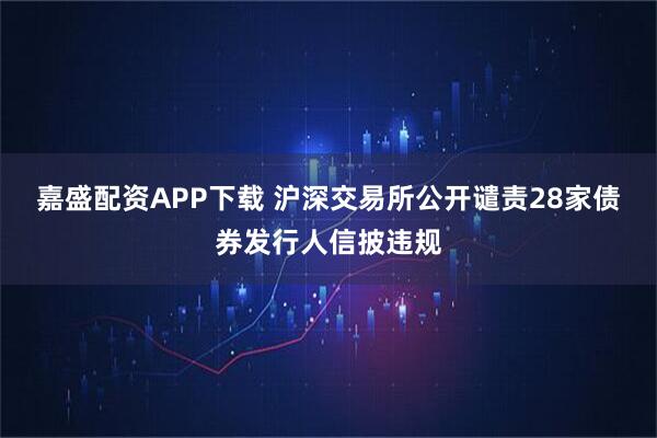 嘉盛配资APP下载 沪深交易所公开谴责28家债券发行人信披违规